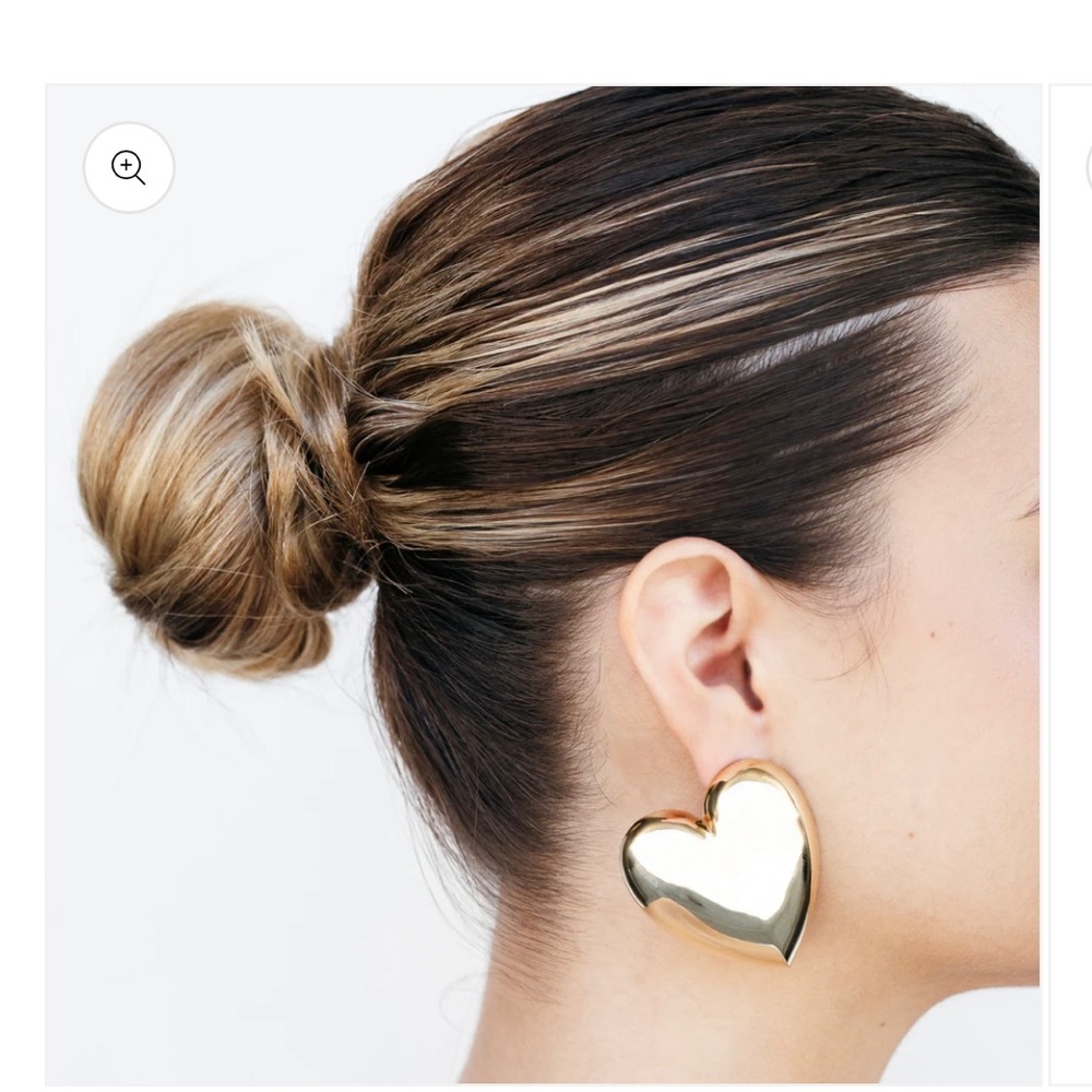Sold out Jennifer Fisher Puffy Heart earrings. 10K yellow gold plated brass.